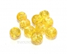 10 perles verre 8mm craquelées couleur jaune craquelé lot m02403-2 