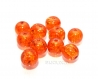 10 perles verre 8mm craquelées couleur orange craquelé lot m02403-3 