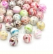 100 perles acrylique 8mm multicolor rayure couleur ab style nacré lot m02201 