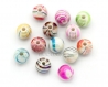 100 perles acrylique 8mm multicolor rayure couleur ab style nacré lot m02201 