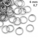 100 anneaux de jonction 6mm ouvert metal argente ep 0.7mm lot m01710 