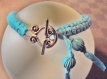Bracelet macramé bleu turquoise fermoir celtique 