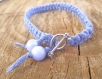 Bracelet mixte bleu jean fermoir rond cordon coton 18,5 cm 