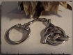 Porte clés celtes triquetra triskel métal argenté 