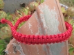 Bracelet macramé drisse marine rouge mixte ajustable 