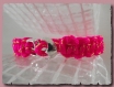 Bracelet femme fermoir ancre macramé rose 18,5 cm drisse marine 