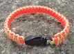 Bracelet mixte jaune et orange macramé drisse 20 cm fermoir clipsable 