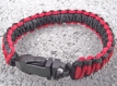 Bracelet mixte rouge et noire macramé drisse 18,5 cm fermoir clipsable 