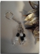Bijou de sac aux couleurs de bretagne triskel & perles noir et blanc 