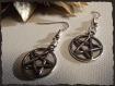 Boucles d'oreilles à pendants étoile à 6 branches en métal argenté 