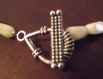 Collier ras du cou perles ivoire et marron necklace 