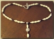 Collier ras du cou perles ivoire et marron necklace 