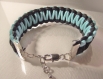 Bracelet macramé bicolore noir et bleu turquoise homme femme 