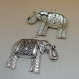 10 breloques métal argenté vieilli, éléphant 50mmx39mma6501 