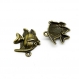10 breloques en bronze, poissons de 26mmx23mm a4622 