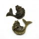 4 breloques en bronze, poissons 44mmx35mm a7190 