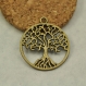 10 breloques en bronze, arbre cercle 25mm 