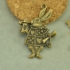10 breloques en bronze, bugs bunny 25x36mm 