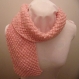 Kit à tricoter écharpe couleur rose brillance 