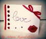 Carte amour st valentin rouge et blanche