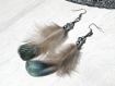 Boucles d'oreilles country plumes ethniques bo561 