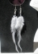 Boucles d'oreilles country plumes blanches ethniques 