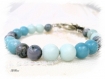 Bracelet bleu en pierre amazonite et jaspe br785 
