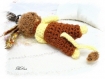 Bijou de sac lion en salopette au crochet-creation unique* bs146 