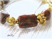 Bracelet ethnique chic creation perles jaspe rouge stelly 