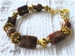 Bracelet ethnique chic creation perles jaspe rouge stelly 
