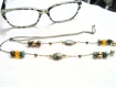 Cordon a lunettes vintage laiton et pierre d689 