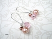 Boucles d'oreilles perles roses *bo533 