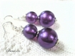 Boucles d'oreilles perles nacrées violettes clemence 