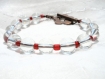Bracelet crystal et rouge en perles de verre 
