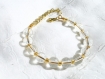 Bracelet crystal et doré en perles de verre 