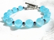 Bracelet bleu turquoise en perles de verre 