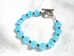 Bracelet bleu turquoise en perles de verre 