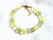 Bracelet jaune et vert pastel en perles 