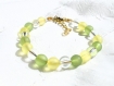 Bracelet jaune et vert pastel en perles 