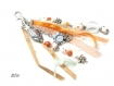 Bijou de sac orange en perles de verre et montre bs38 
