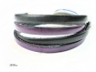 Bracelet en cuir violet ajustable et cabochon br802 