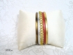 Bracelet manchette multi liens simili cuir et chaine dorée br832 