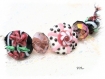 Collier rose creation perles verre artisanales co581 