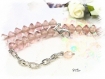 Collier rose creation perles verre artisanales co581 