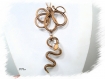 Collier pendentif serpent en verre fil aluminium sur chaine cuivrée* co657 
