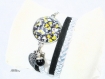 Bracelet tréssé argenté gris noir jaune br826 