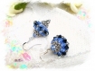 Boucles d'oreilles bleues en perles de verre tissées -bo471 