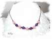 Collier violet et rose perles nacrées ajustable co638 