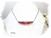 Collier rouge et café perles nacrées ajustable *mariage*co635 