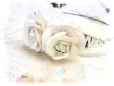 Serre tete fleurs blanches"mariage" tressé facon shamballa *piece unique*d238